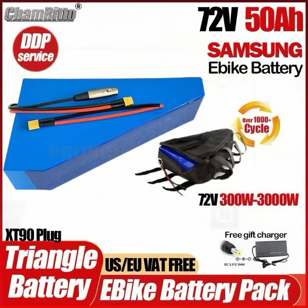 Electric Bicycle Battery 72V 30Ah - Kit de conversion de vélo électrique