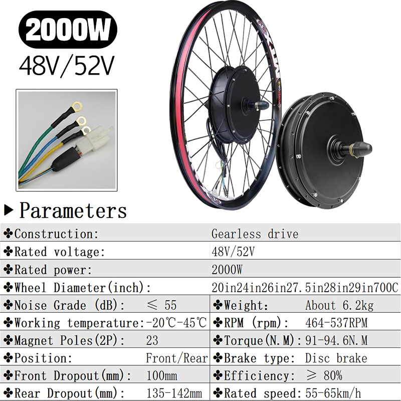 Moteur de roue de vélo électri - 72V 5000W Hub Motor Kit avis et prix
