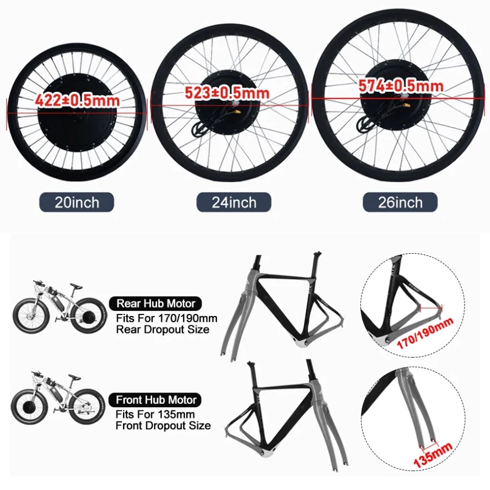 Kit de conversion moteur pour  - Fat Tire Ebike Conversion Kit 2000W avis et prix