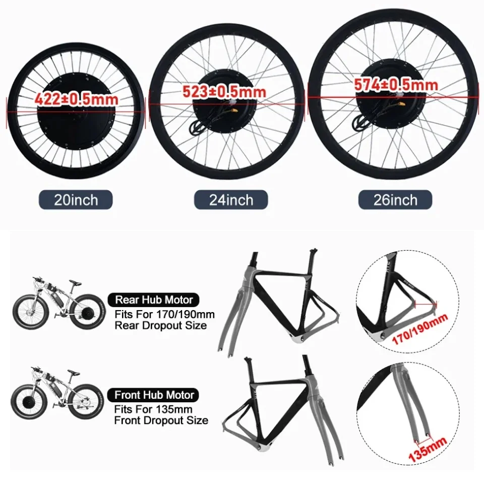 Kit de conversion pour vélo él - Ebike Conversion Kit 72V 3000W avis et prix